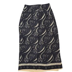 Field Manor vintage 100% Silk paisley lined long skirt Sz 6